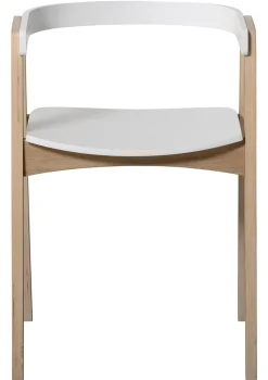 Armlehnstuhl 'Wood' Weiß/Eiche