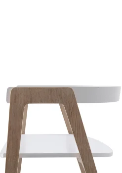 Armlehnstuhl 'Wood' Weiß/Eiche