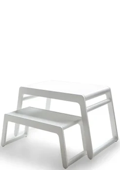 B Tisch White (optional mit Sitzbank)