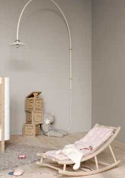 Baby- & Kleinkind-Wippe 'Wood' Eiche/rosa