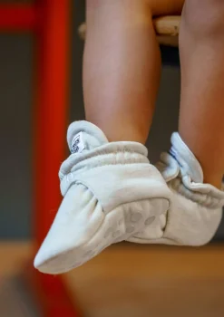 Baby Booties Cotton Light Grey