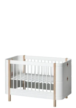 Babybett 'Wood Mini+' Weiß / Eiche 122-162 x 68 cm