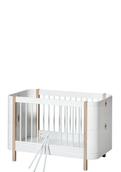 Babybett 'Wood Mini+' Weiß / Eiche 122-162 x 68 cm