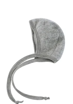 Baby-Häubchen hellgrau mélange