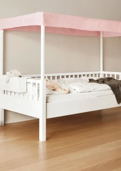 Baldachinbett weiß 200 x 90 cm