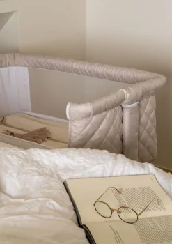 Beistellbett 'Side by Side' Natural Quilted Clay 84 x 50 cm