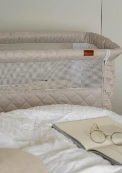 Beistellbett 'Side by Side' Natural Quilted Clay 84 x 50 cm