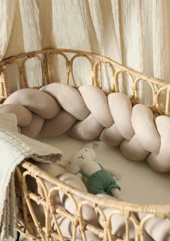 Bettschlange geflochten Strick sand XL