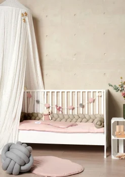 Bettschlange geflochten Strick sand XL