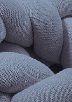 Bettschlange geflochten Strick blau