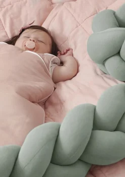 Bettschlange geflochten Strick mint