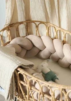 Bettschlange geflochten Strick sand