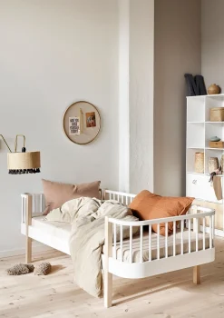 Bettsofa 'Wood Original' weiß / Eiche 200 x 90 cm