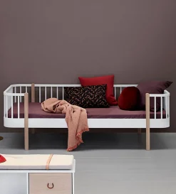 Bettsofa 'Wood' weiß / Eiche 160 x 90 cm