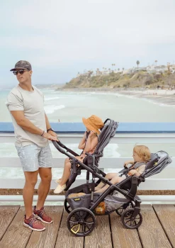 Duo Erweiterungsadapter / Doppel-Kinderwagen-Umbausatz dunkelgrau / schwarz