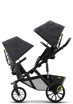 Duo Erweiterungsadapter / Doppel-Kinderwagen-Umbausatz dunkelgrau / schwarz