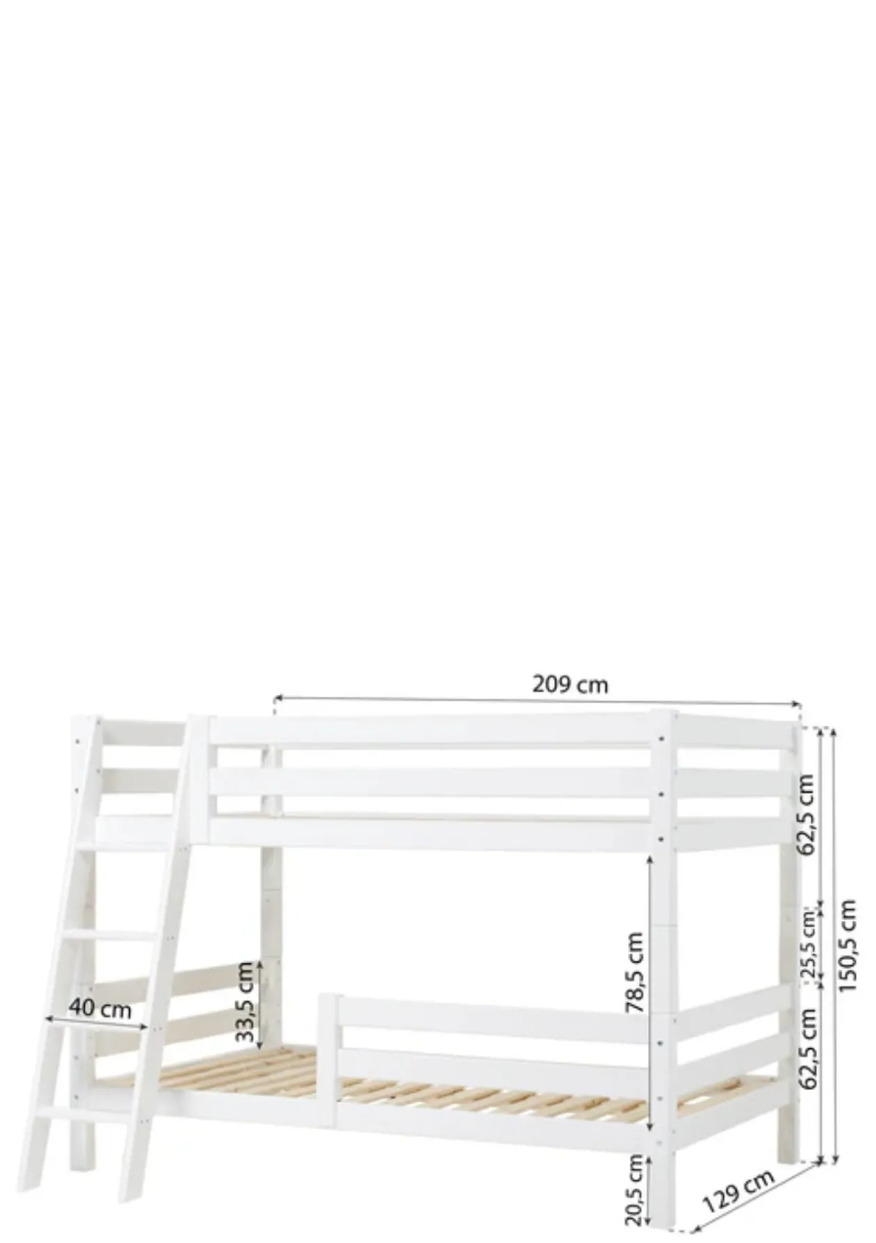 ECO Luxury' Etagenbett weiß 200 x 120 cm