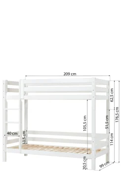 ECO Luxury' Hohes Etagenbett weiß 200 x 90 cm
