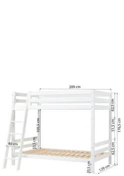ECO Luxury' Hohes Etagenbett weiß 200 x 120 cm