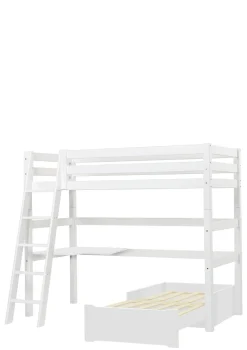 ECO Luxury' MEGA-Bett mit Schreibtisch & Lounge-Modul weiß 200 x 90 cm