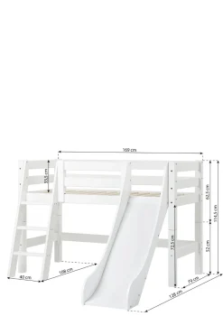 ECO Luxury' Spielbett mit Rutsche weiß 160 x 70 cm