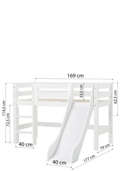 ECO Luxury' Spielbett mit Rutsche weiß 160 x 70 cm
