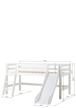 ECO Luxury' Spielbett mit Rutsche weiß 200 x 90 cm
