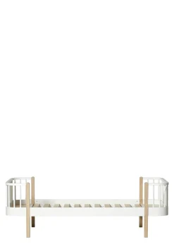 Einzelbett 'Wood Original' weiß / Eiche 200 x 90 cm