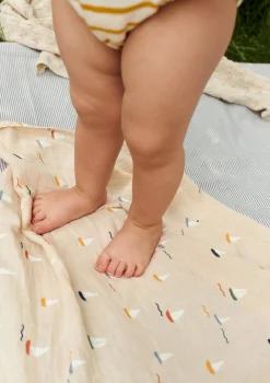 3er Pack Musselin Mulltücher 'Mio' Pond Boats 65 x 65 cm