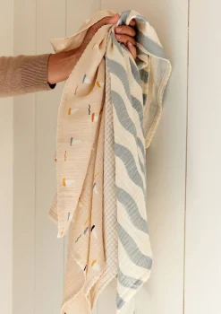 3er Pack Musselin Mulltücher 'Mio' Pond Boats 65 x 65 cm