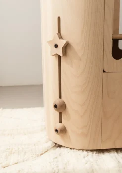 4er-Set Buchenknäufe 'Stern' für das 4-in-1 Babybett