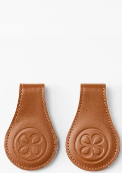 2er-Set Magnet-Clips Leder Braun