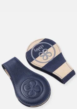 2er-Set Magnet-Clips Leder Navy Blue