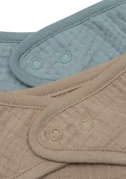 2er-Set Musselin Bandana Lätzchen Sea Green / Biscuit