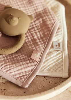 2er-Set Musselin Bandana Lätzchen Wild Rose / Oatmeal