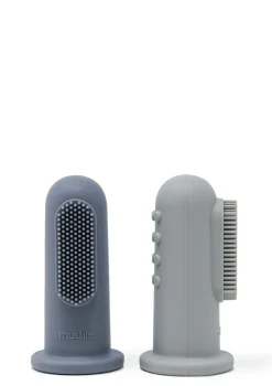 2er-Set Silikon Finger Zahnbürste Stone/Tradewinds
