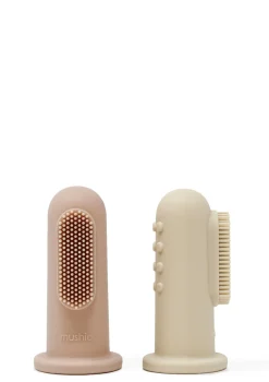 2er-Set Silikon Finger Zahnbürste Blush/Shifting Sand