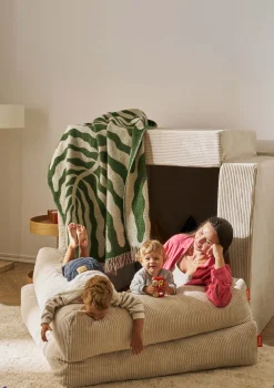 Family Sofa Cord Creme Beige