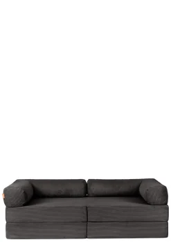 Family Sofa Cord Kiesel Grau