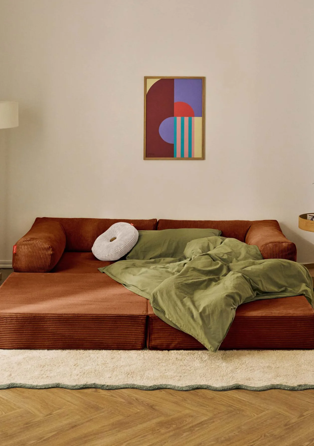 Family Sofa Cord Rost Orange