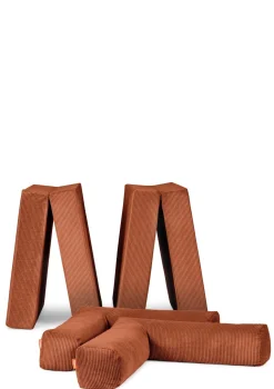 Family Sofa Cord Rost Orange