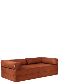 Family Sofa Cord Rost Orange