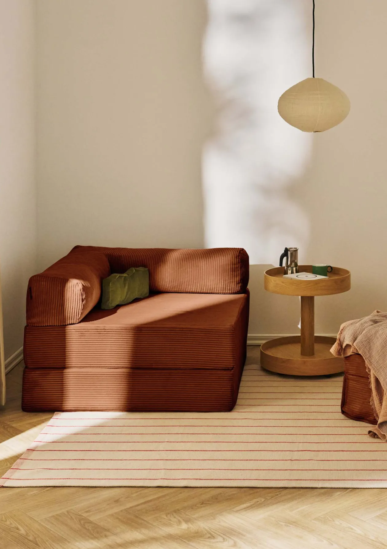 Family Sofa Cord Rost Orange