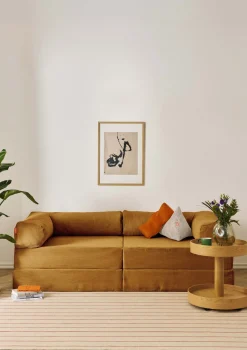 Family Sofa Cord Senf Gelb