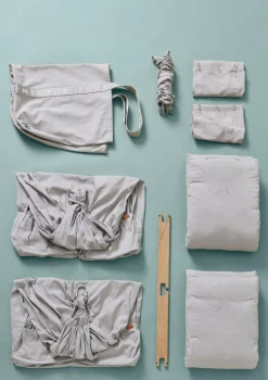 Federwiege 'Premium' für Zwillinge Grau