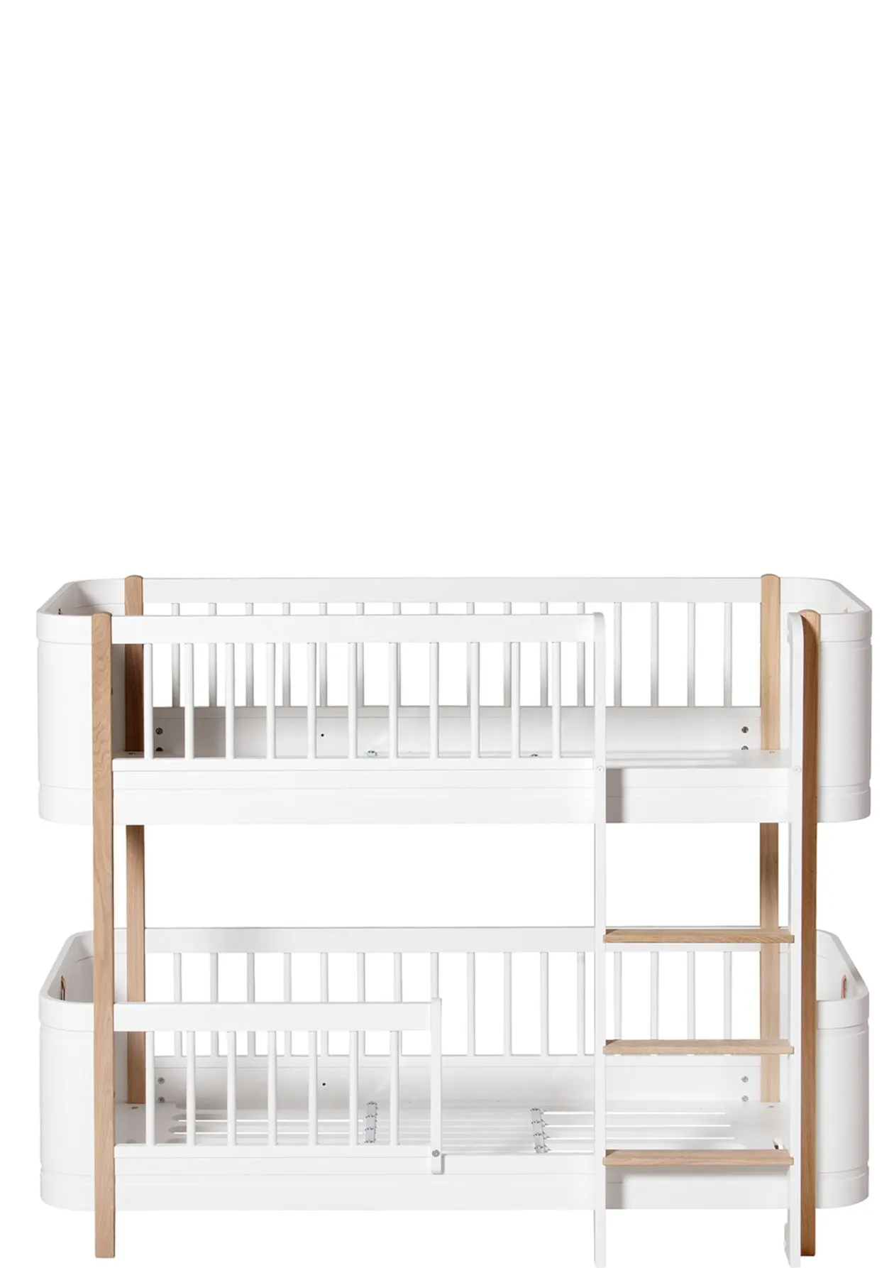 halbhohes Etagenbett 'Wood Mini+' weiß / Eiche 162 x 68 cm