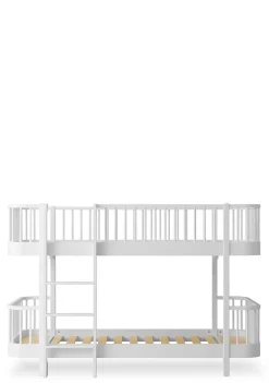 halbhohes Etagenbett 'Wood Original' Weiss 200 x 90 cm