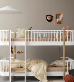 halbhohes Etagenbett 'Wood Original' Weiss 200 x 90 cm