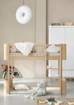 halbhohes Hochbett 'Wood Mini+' Eiche 162 x 68 cm