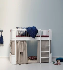 halbhohes Hochbett 'Wood Mini+' weiß 162 x 68 cm